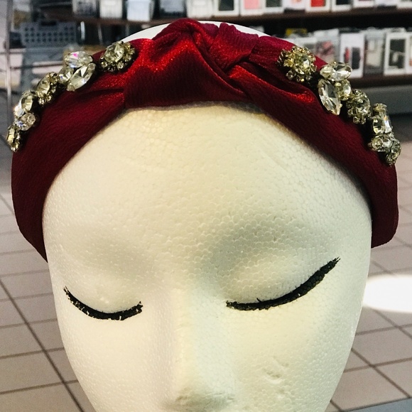 NWT Red Rhinestone Jeweled Knot Head Band - Picture 3 of 3